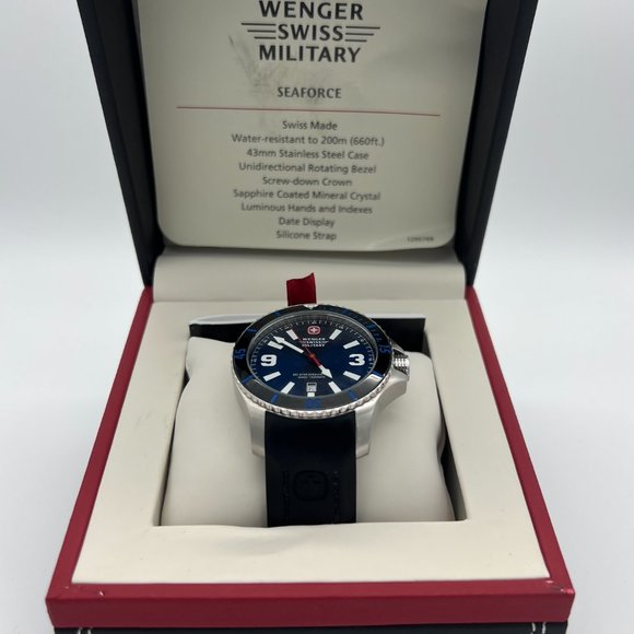 NEW In Box (No Tags) Wenger Seaforce Blue Men's Watch - 01.9041.216C - Picture 6 of 6